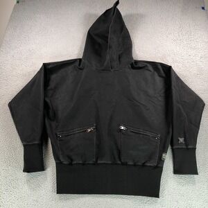 Cult Of Individuality Hoodie Mens Large Black Oversized Zip Pocket Goth Emo